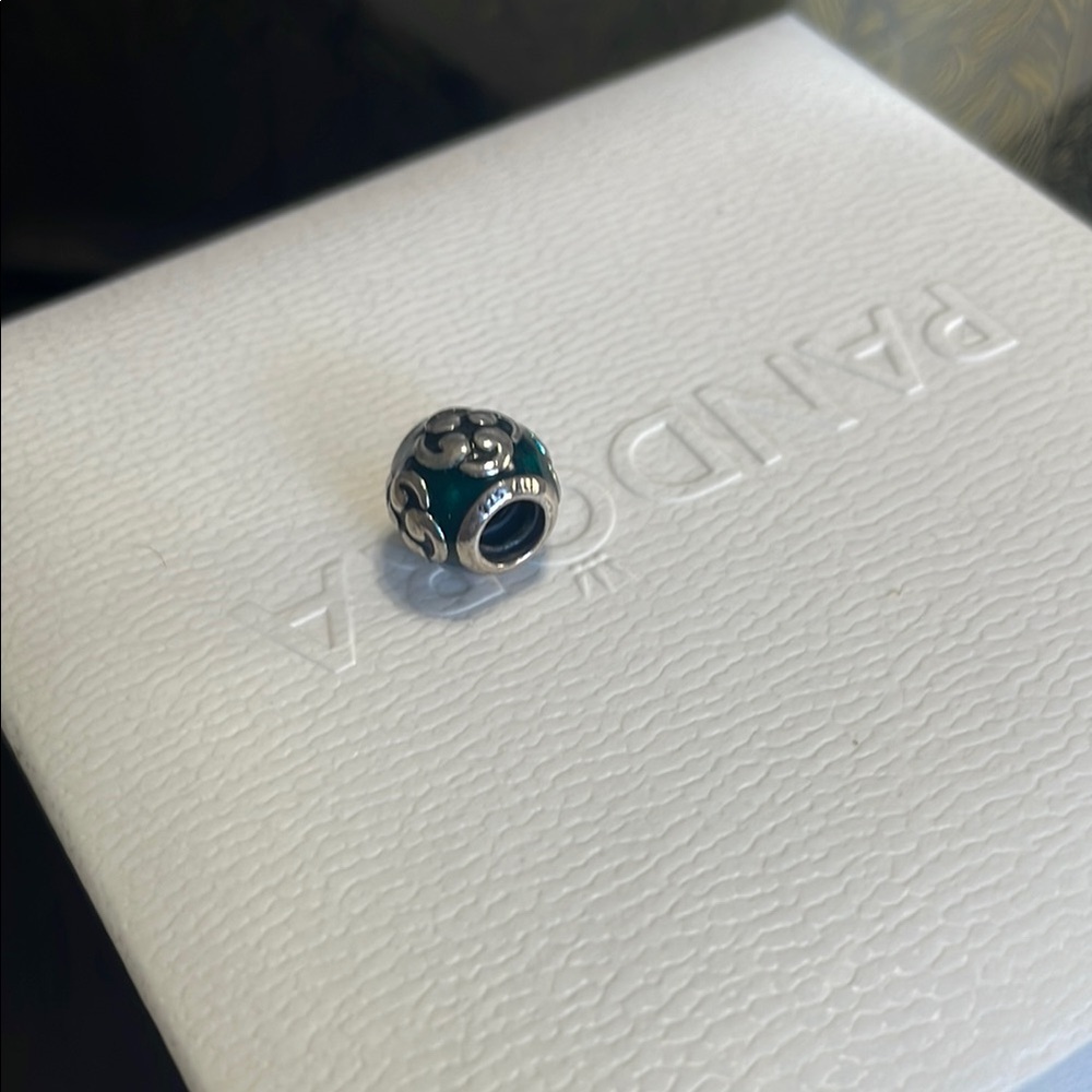 Pandora Blue-Green Translucent Enamel Zen Charm RETIRED - Picture 3 of 3